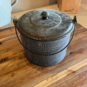 Vintage-Style Black Metal Kitchen Canister